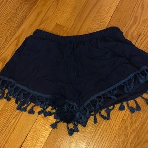 Blue fringe shorts!
